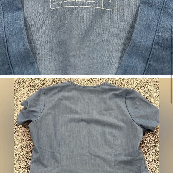 Figs Light Heather Denim Scrub Set - Picture 3 of 6